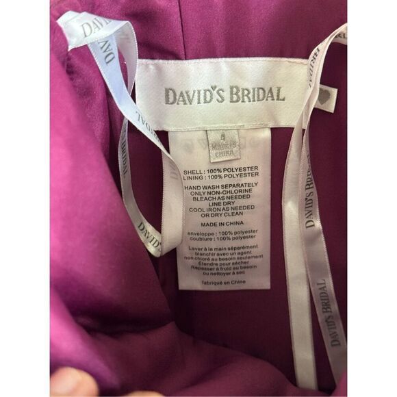 David’s Bridal Strapless Plum Dress Size 4 Bridesmaid Formal Back Zip - Picture 8 of 8